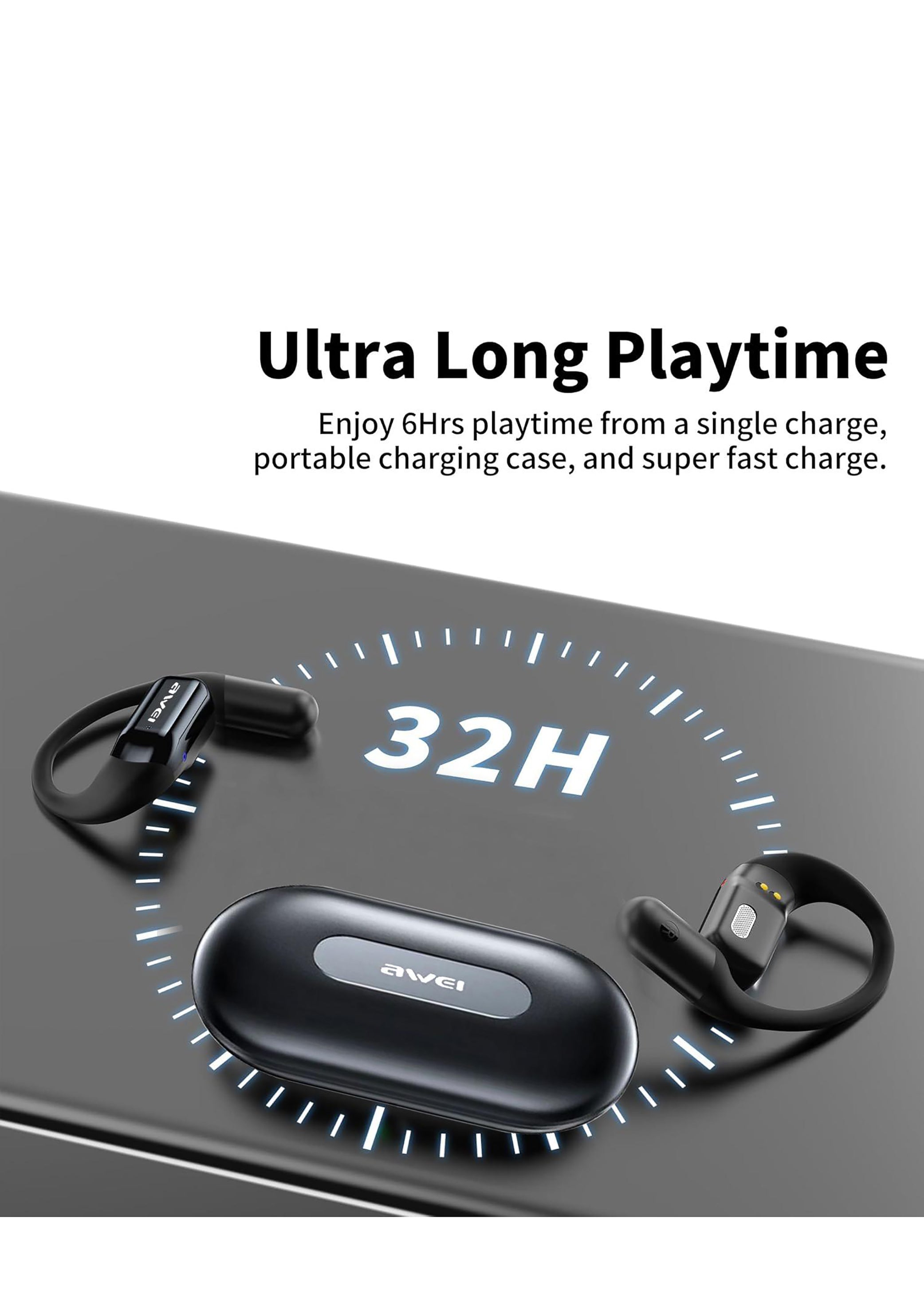 Awei 真无线蓝牙耳机,采用空气传导技术