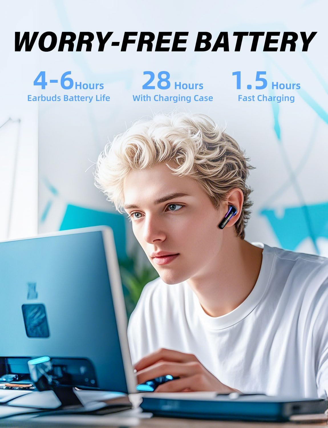 2.4G 无线游戏耳机,带 ENC 麦克风