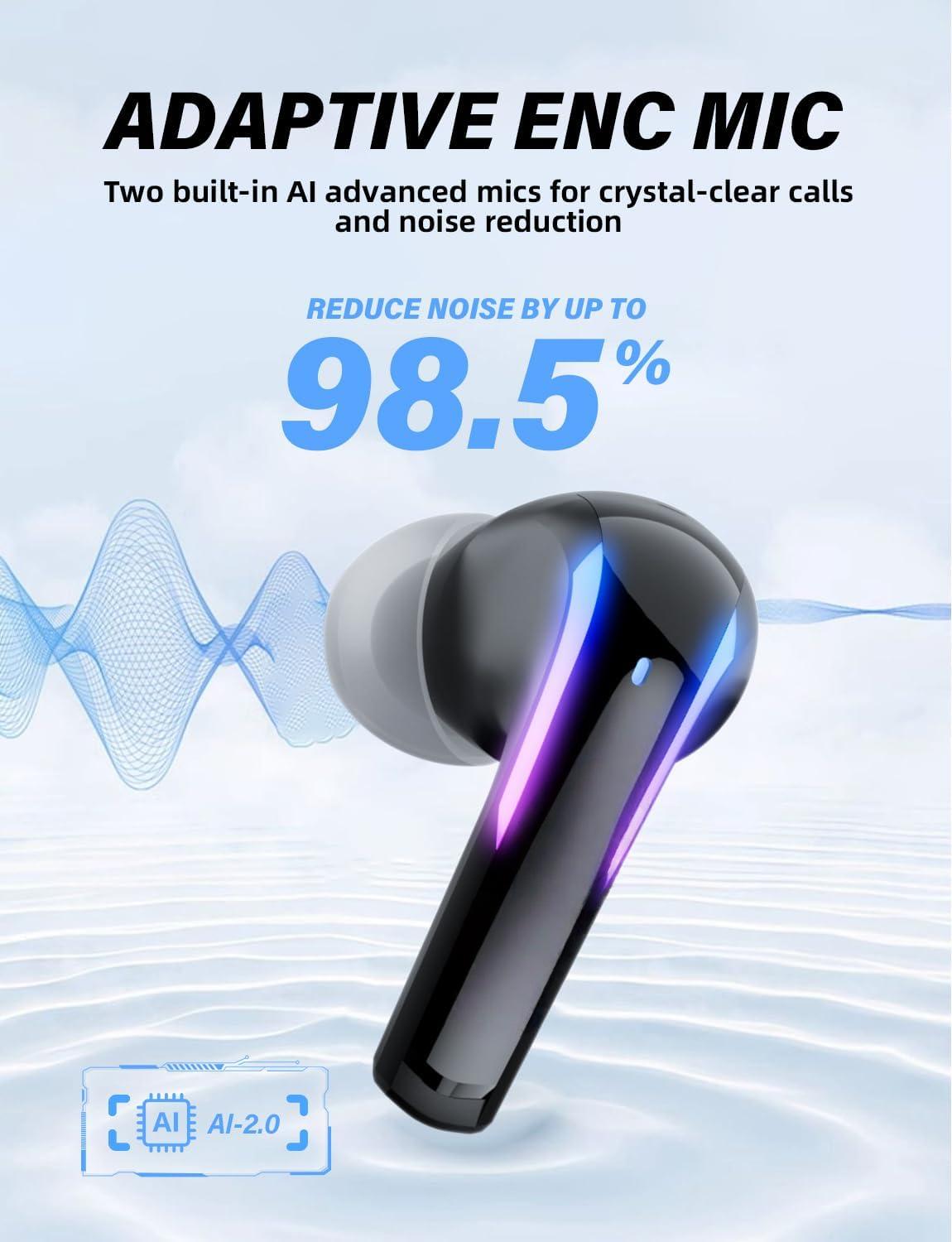 Auricolari da gioco wireless 2.4G con microfono ENC