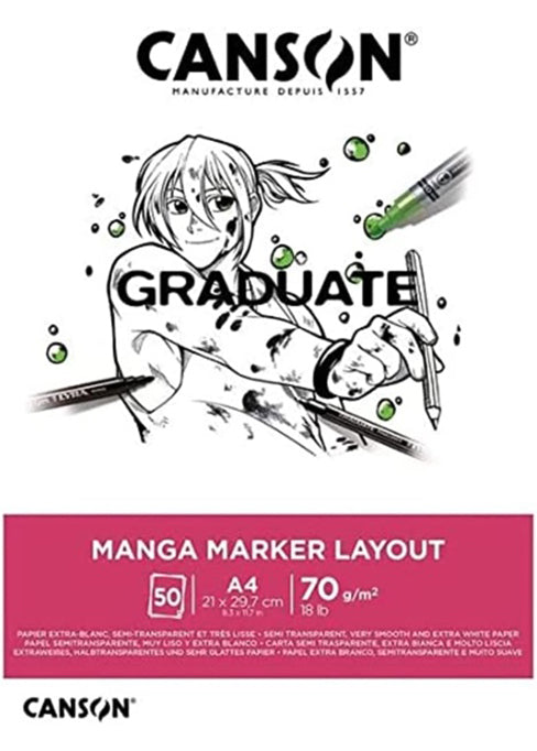 Blocco Canson Graduate  manga marker layout A4 50 f