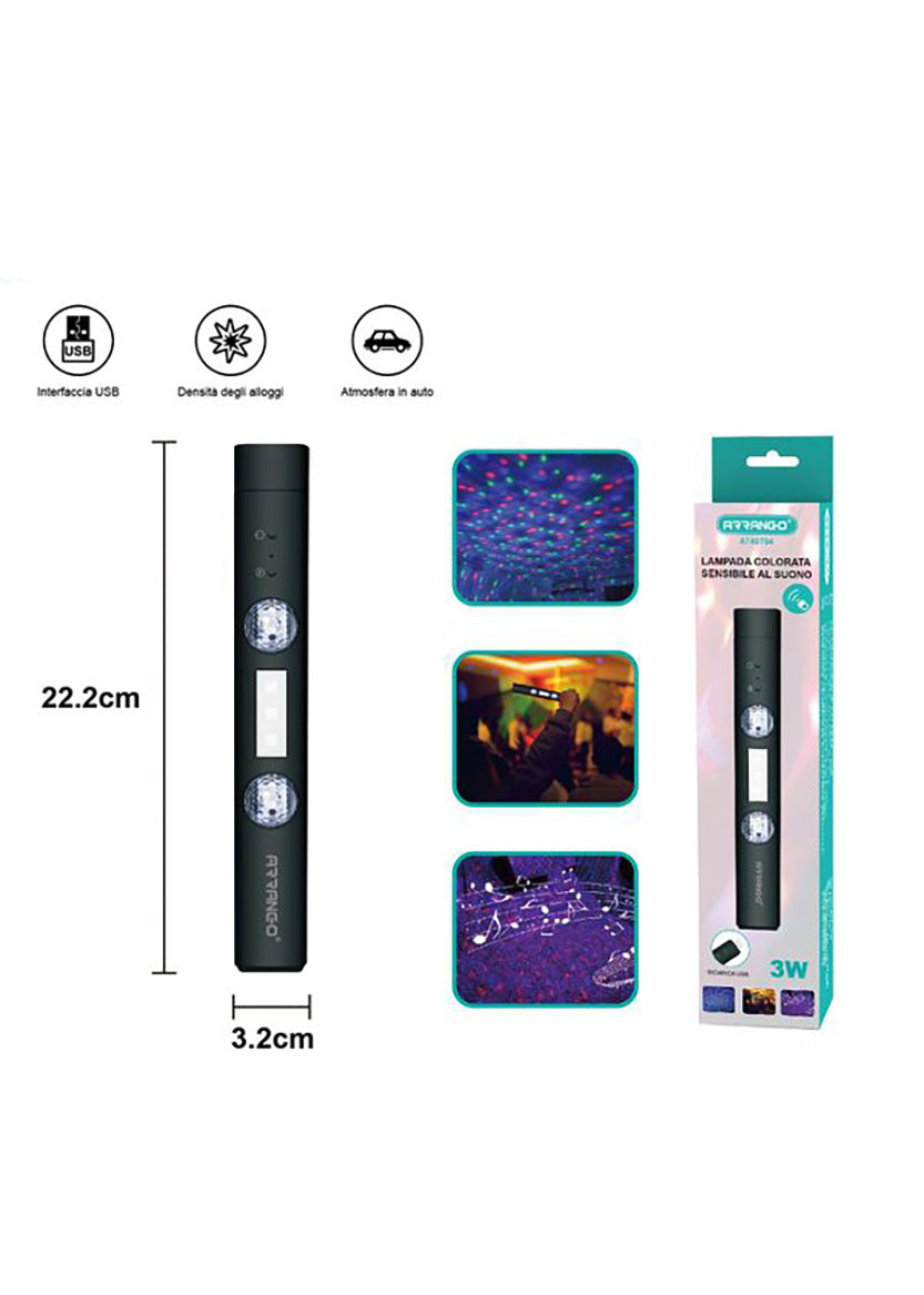 LAMPADA COLORATA SENSIBILE AL SUONO