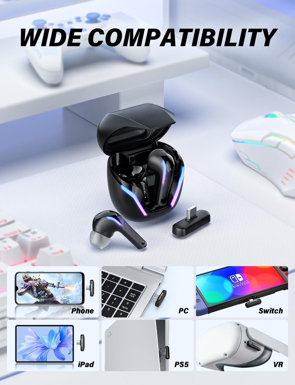 Auricolari da gioco wireless 2.4G con microfono ENC