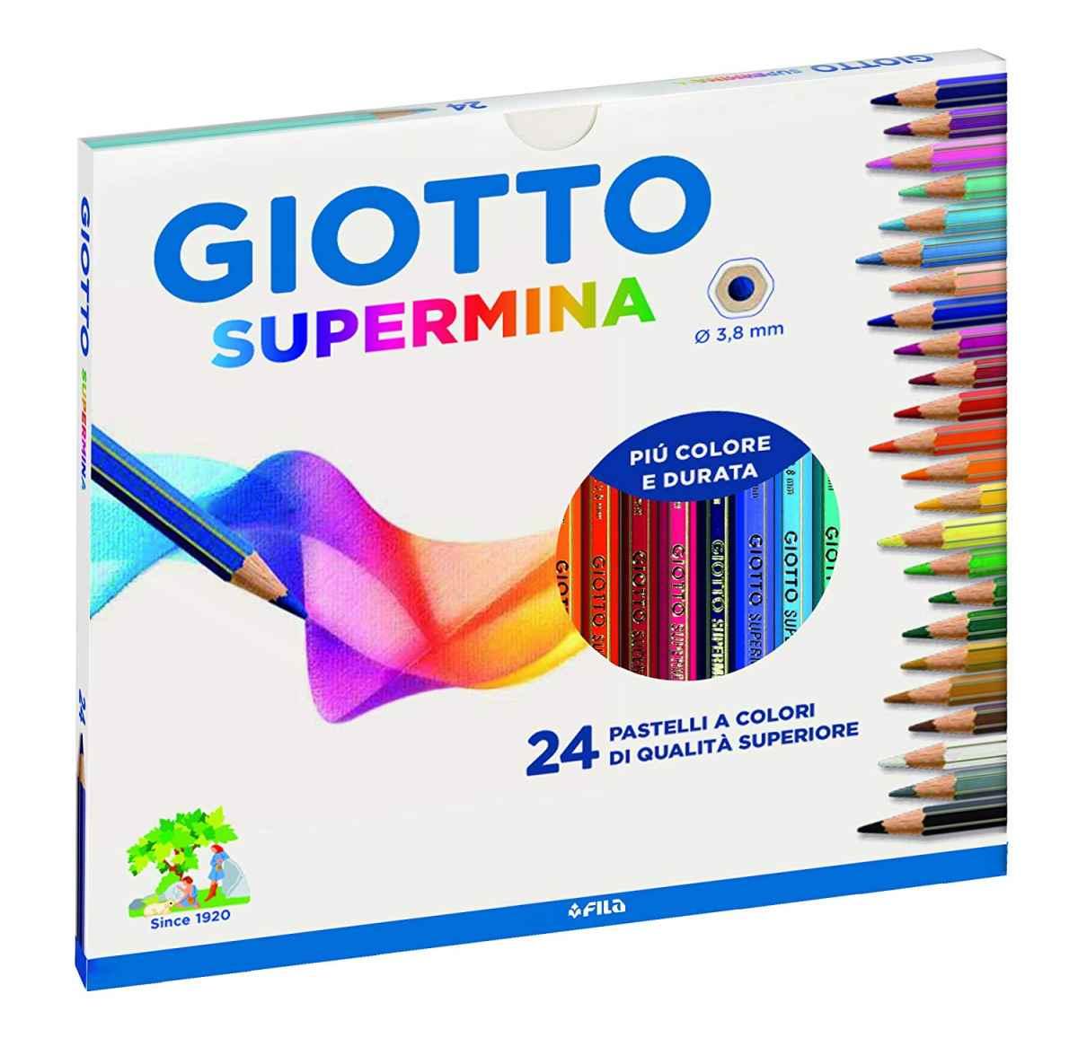 Pastello giotto supermina scattola 24 colori
