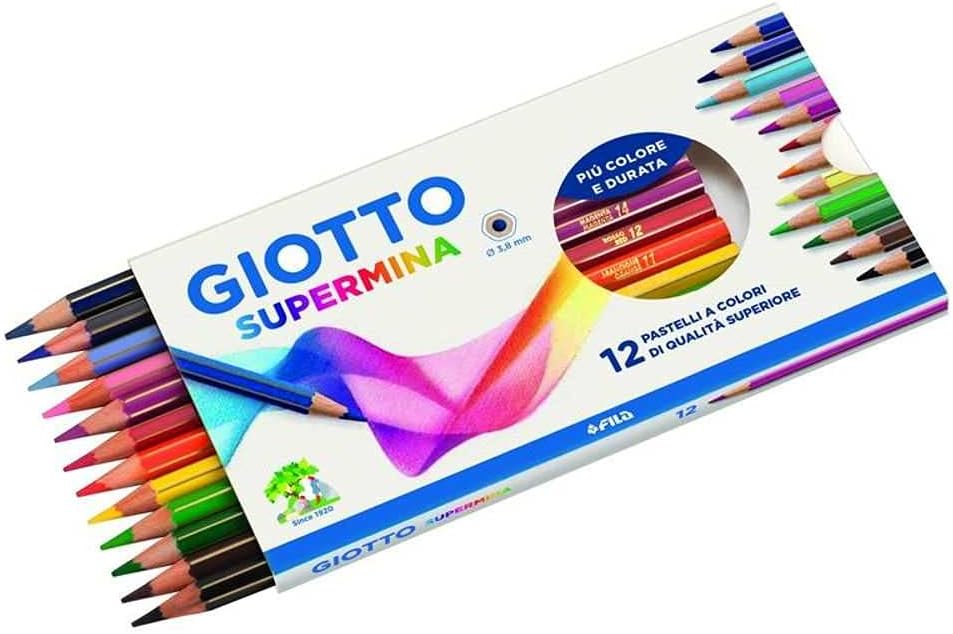 Pastello giotto supermina scattola 12 colori