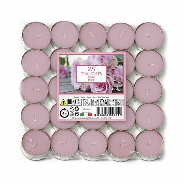 Candele profumate tealights 25 pezzi - rosa