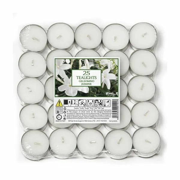 Candele profumate tealights 25 pezzi - gelsomino