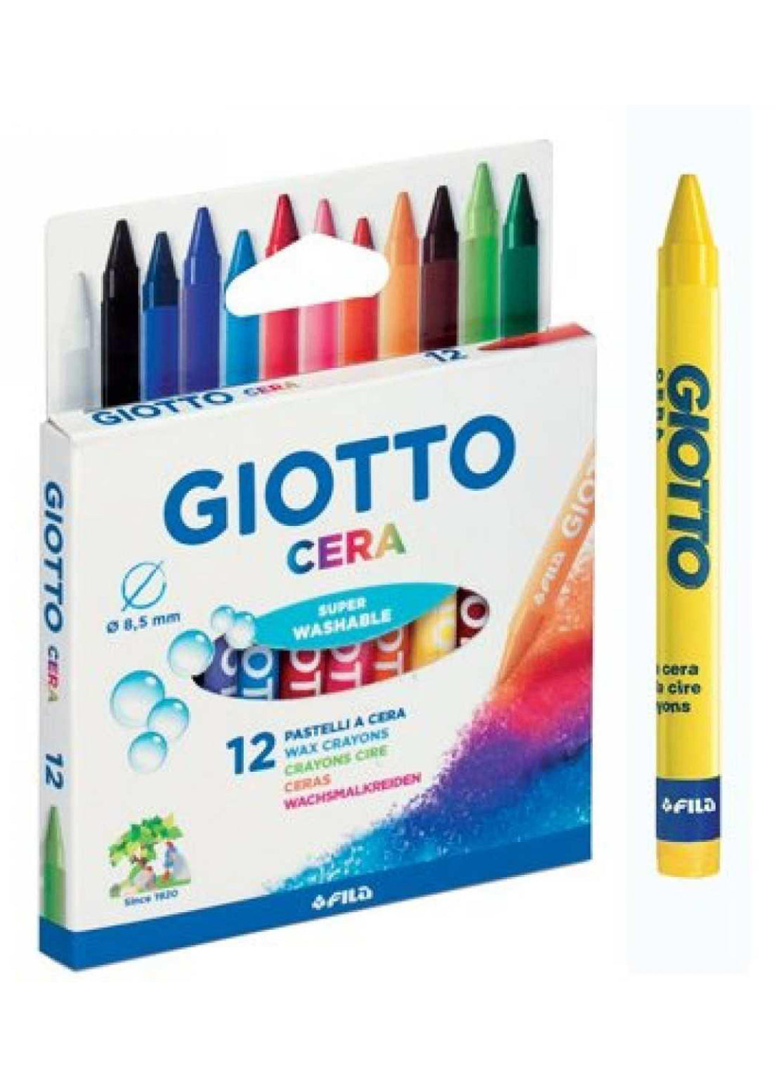 Pastelli a cera 12 colori giotto