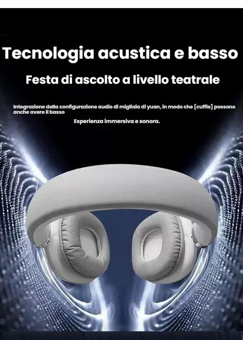 Bluetooth P9 MAX cuffie cablate stereo con custodia in rete magnetica e pelle nuove cuffie audio di alta classe