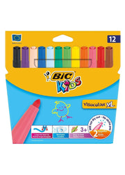 Bic Kids 记号笔,4.5 毫米笔尖,12 种颜色