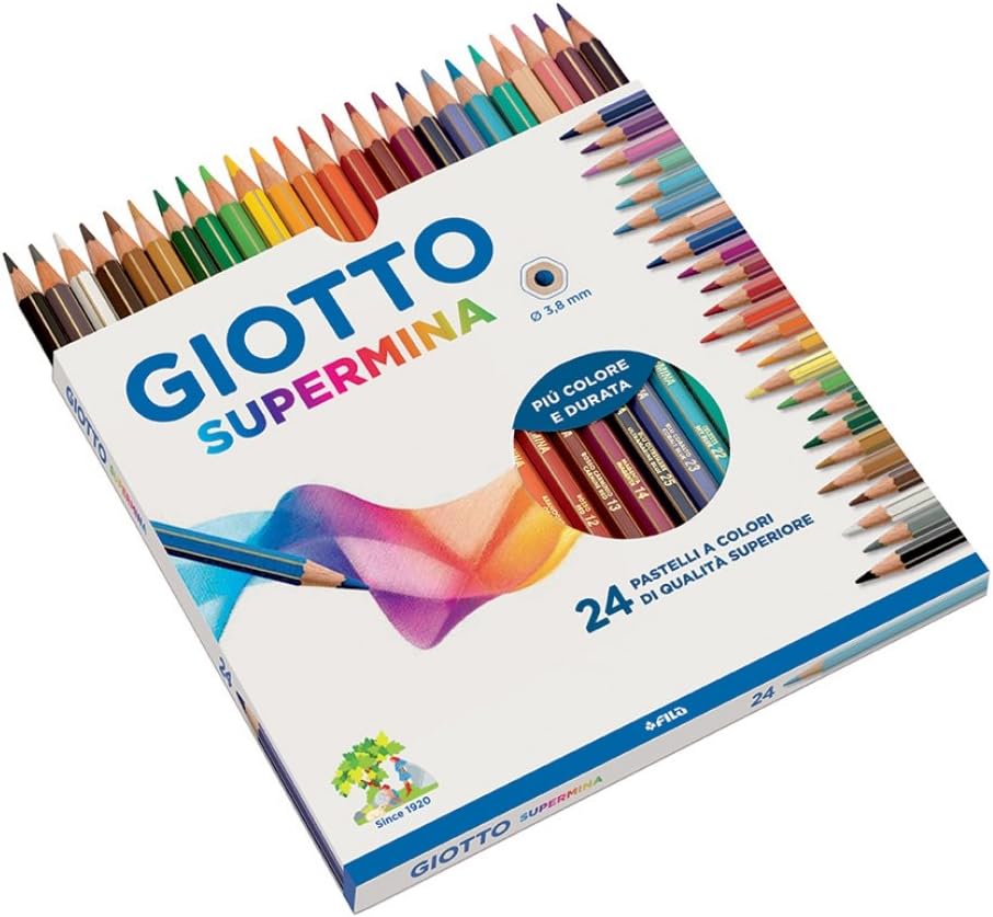 Pastello giotto supermina scattola 24 colori