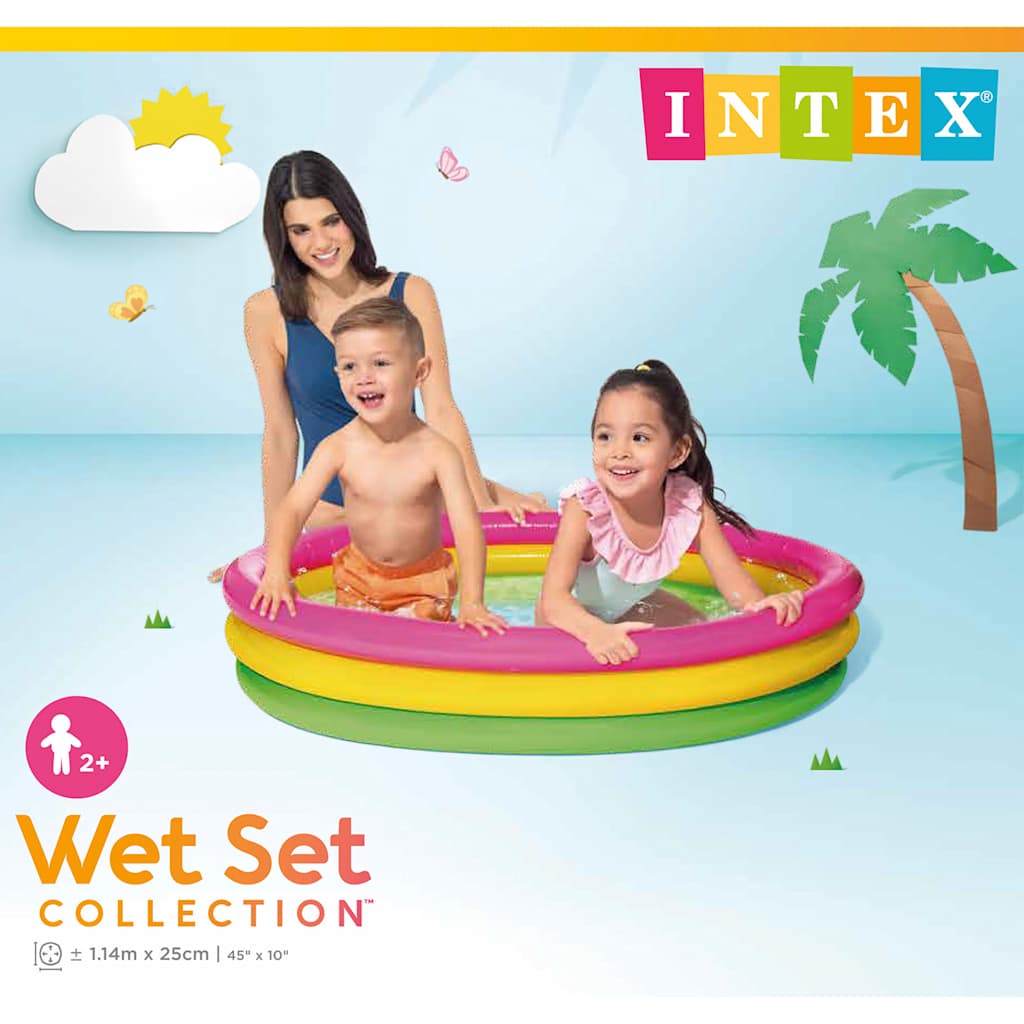 Intex Piscina Gonfiabile Sunset con 3 Anelli 114x25 cm