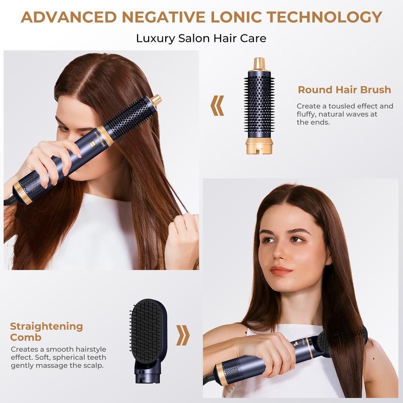Spazzola Asciugacapelli 3 in 1 Styler Caldo con Ioni Negativi Lisciante 110.000 giri/min per Capelli Ricci e Normali Viola