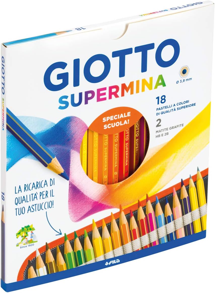 Pastello giotto supermina temagraph 18 colori