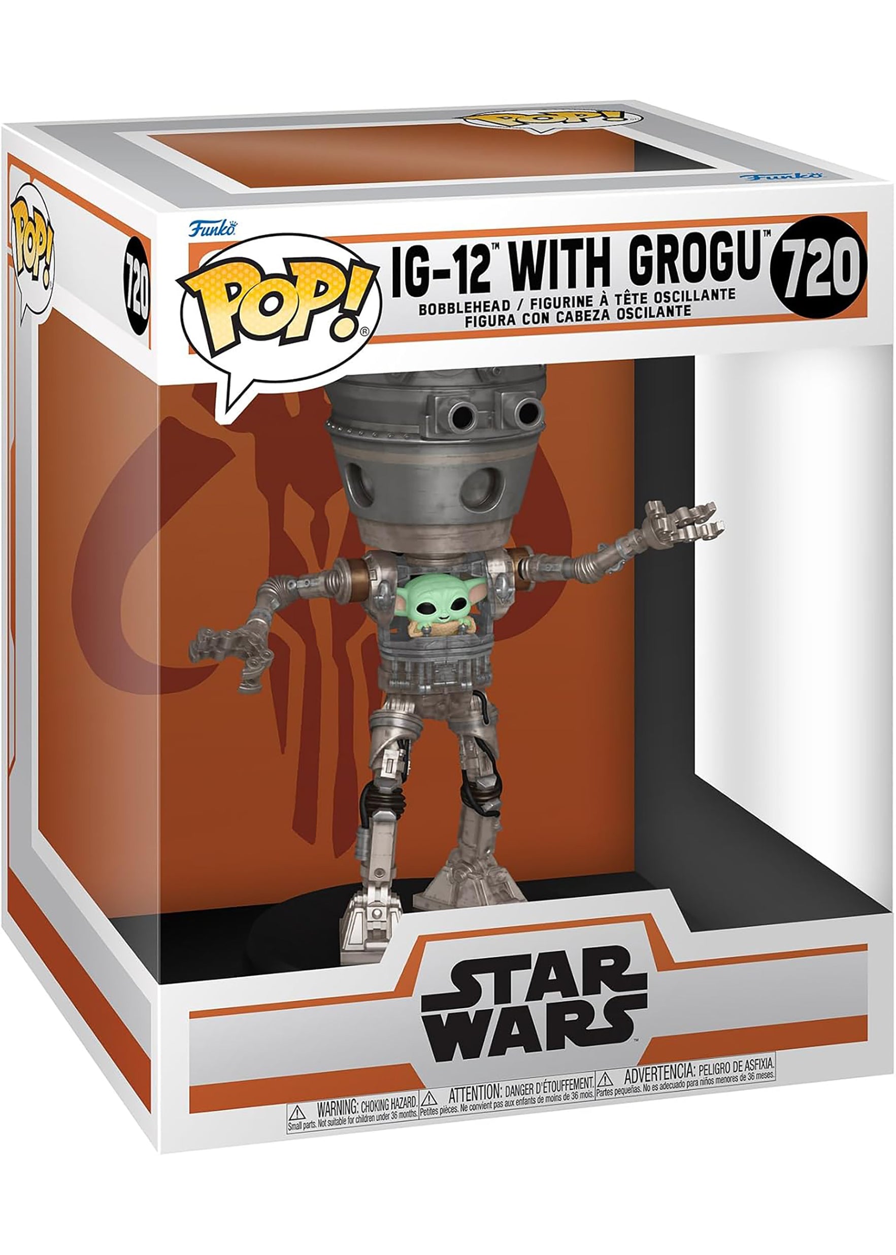 Funko Pop! Deluxe:Grogu(孩子,婴儿尤达)-(IG-12)- 曼达洛人 - 收藏版乙烯基公仔 - 礼物创意 - 官方商品 -...