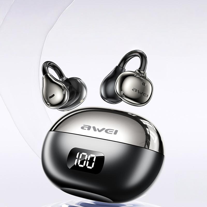 Awei TZ50 Auricolari Clip-on Wireless con Tecnologia di Direzione Pulsante DT6.0 connessione stabile Bluetooth 6.0 IPX5