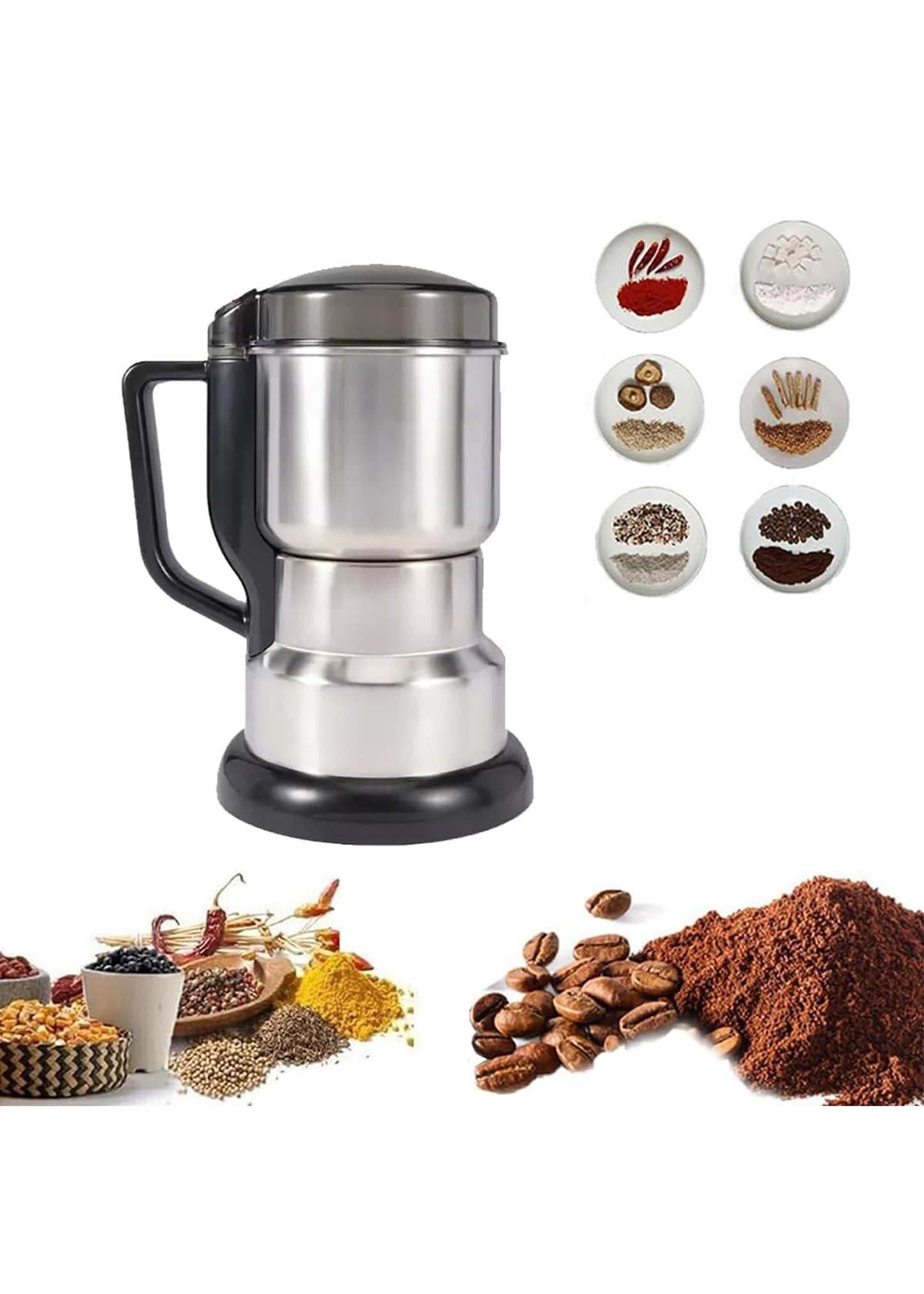Macinacaffè elettrico, macina cereali, macina spezie elettrico