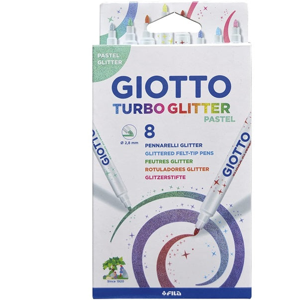 Pennarello turbo glitter past. scat. 8 colori