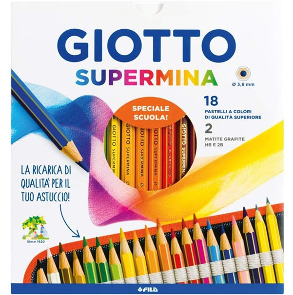 Pastello giotto supermina temagraph 18 colori
