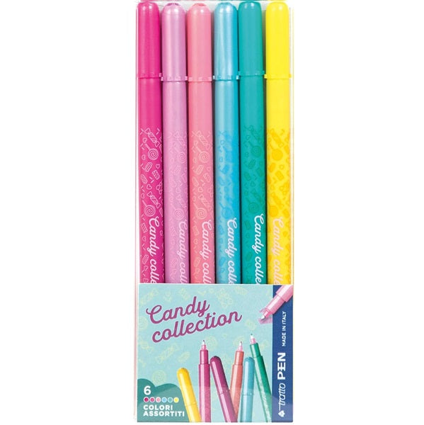 Tratto pen candy collecti6 pz astuccio appendibile