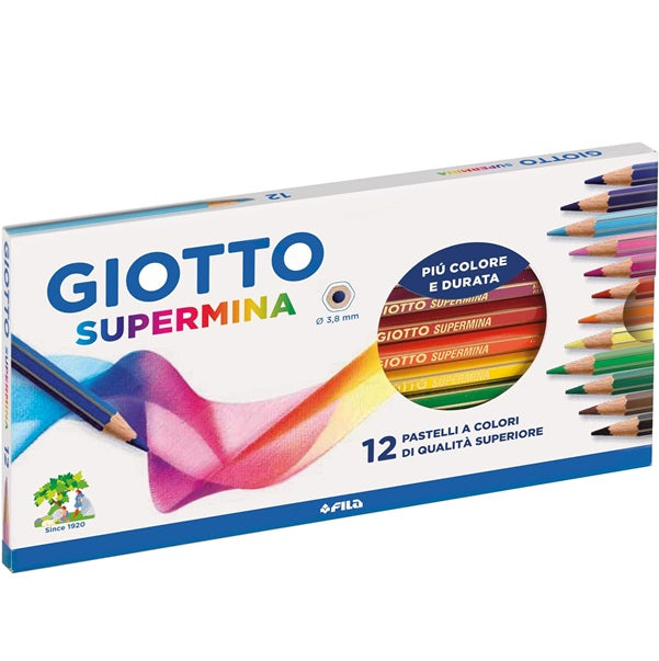 Pastello giotto supermina scattola 12 colori