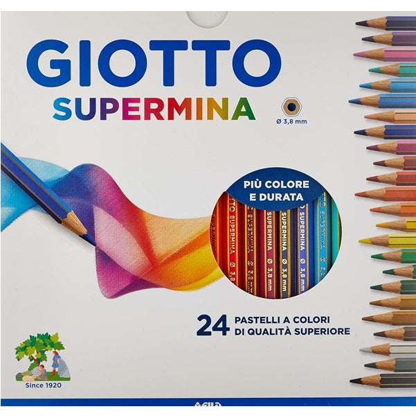 Pastello giotto supermina scattola 24 colori