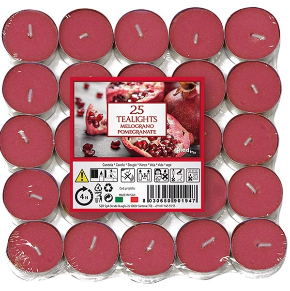 Candele profumate tealights 25 pezzi - melograno