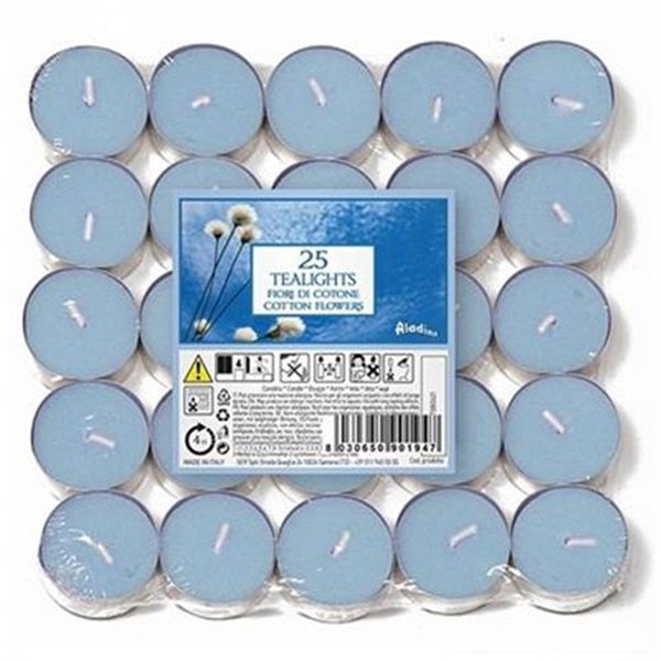 Candele profumate tealights 25 pezzi - fiori di cotone