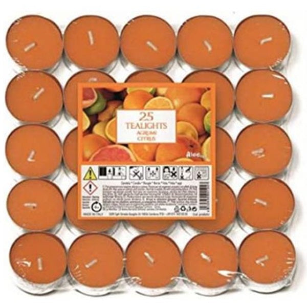 Candele profumate tealights 25 pezzi - agrumi