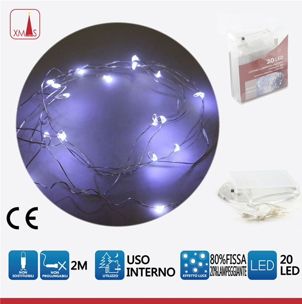 电池供电的白光,20%灯泡,80%固定,20个LED