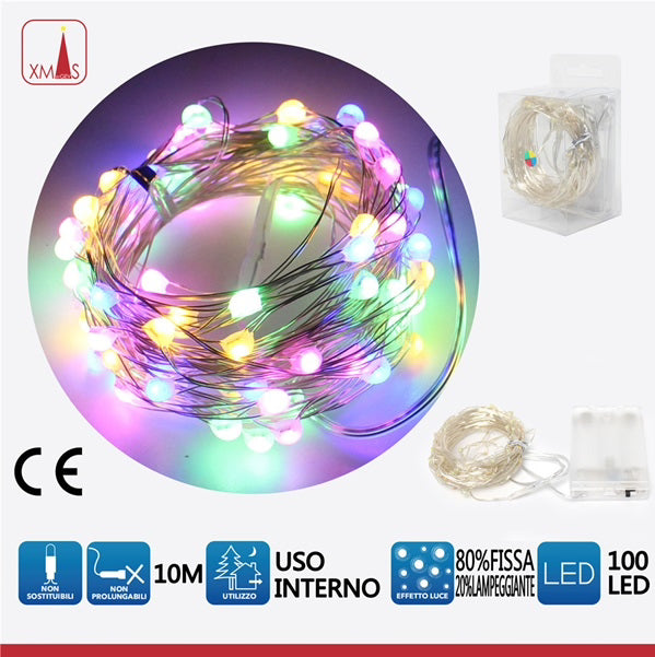 电池供电的白光,20% 闪烁,80% 稳定,100 个 LED