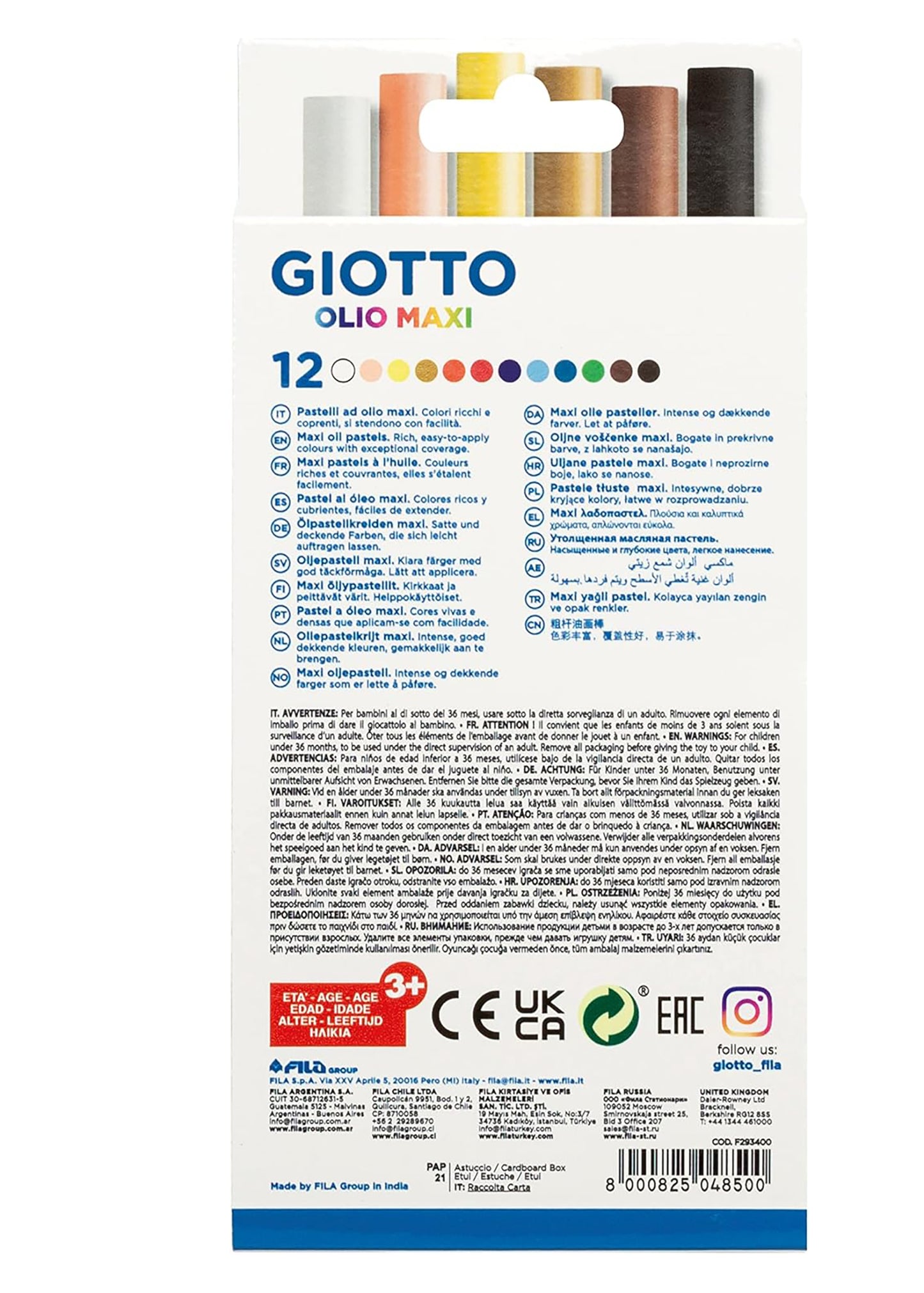 Giotto pastelli ad olio in astuccio da 12 colori