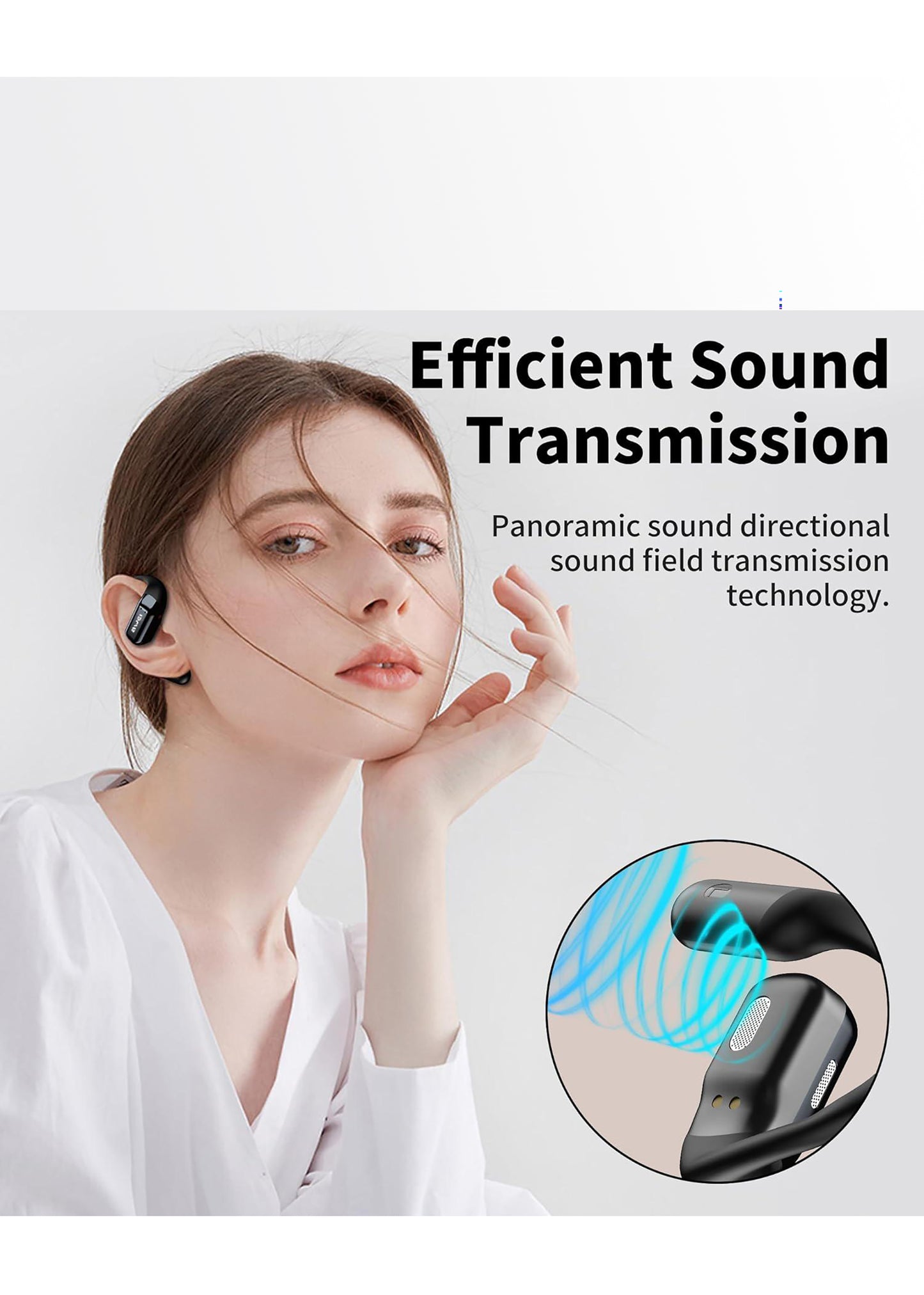 Awei Auricolari Bluetooth True Wireless con Tecnologia di Conduttività Aria