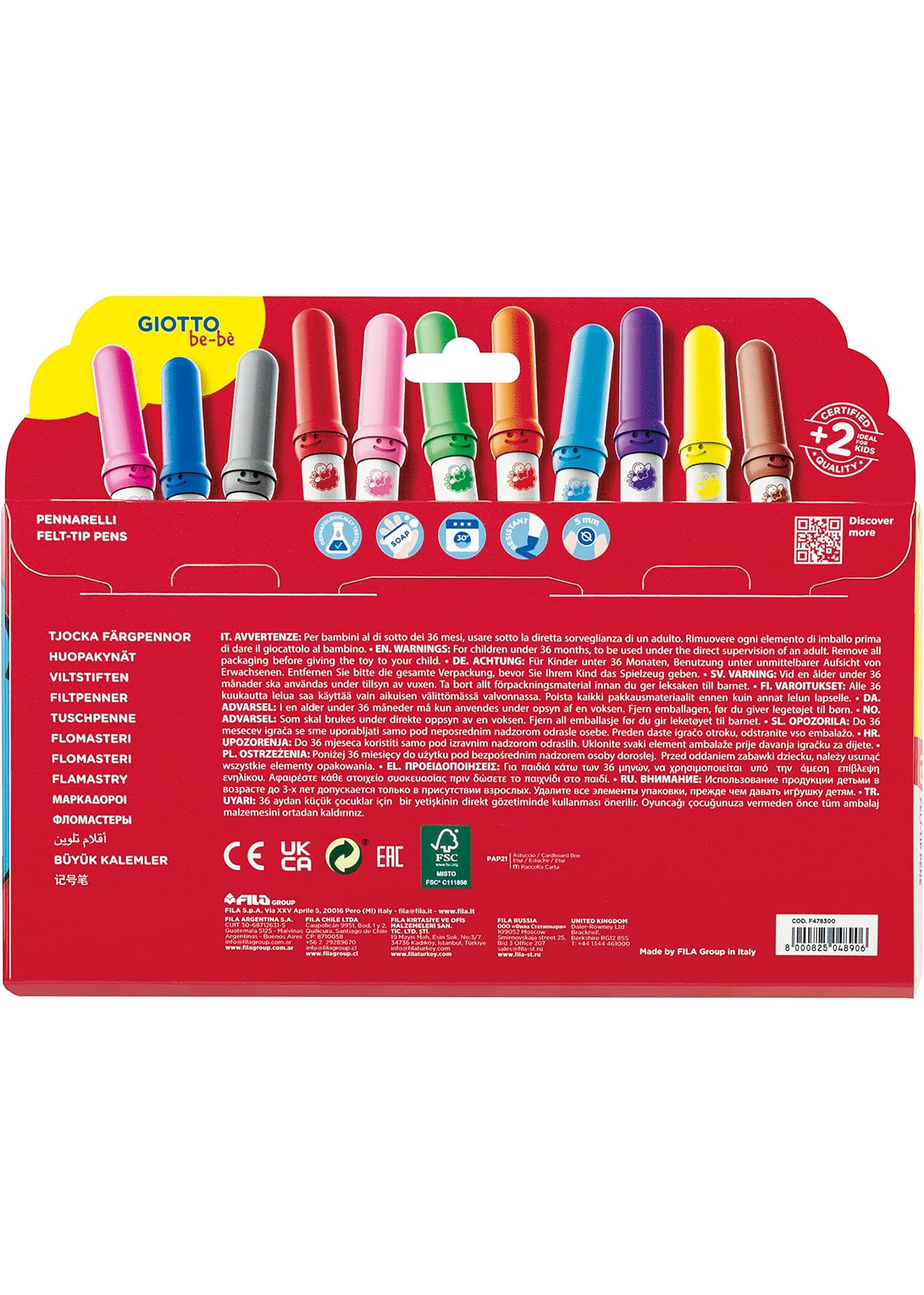Pennarello giotto bebe da 18pz