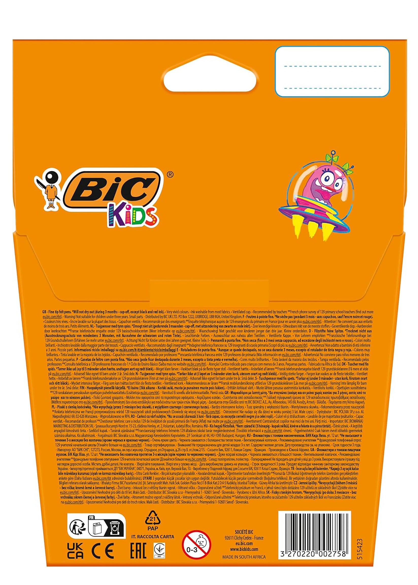Bic Visa 可水洗记号笔 - 12 支装