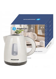 白色塑料电热水壶 - 1850-2200W - 1.2升容量