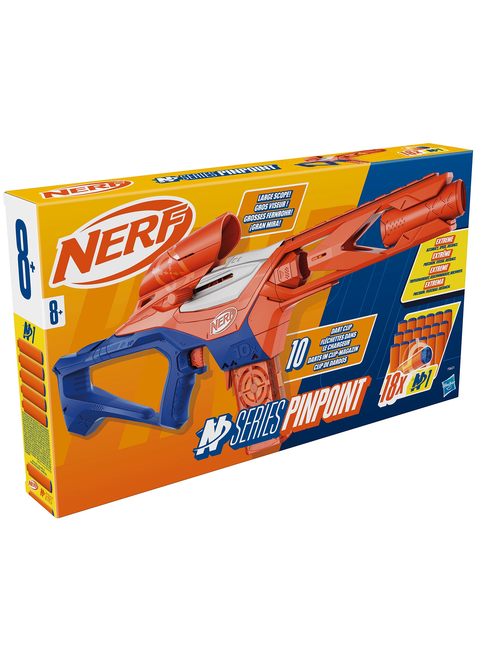 Hasbro F8621 Nerf N Series blaster Pinpoint con 18 dardi in gommapiuma