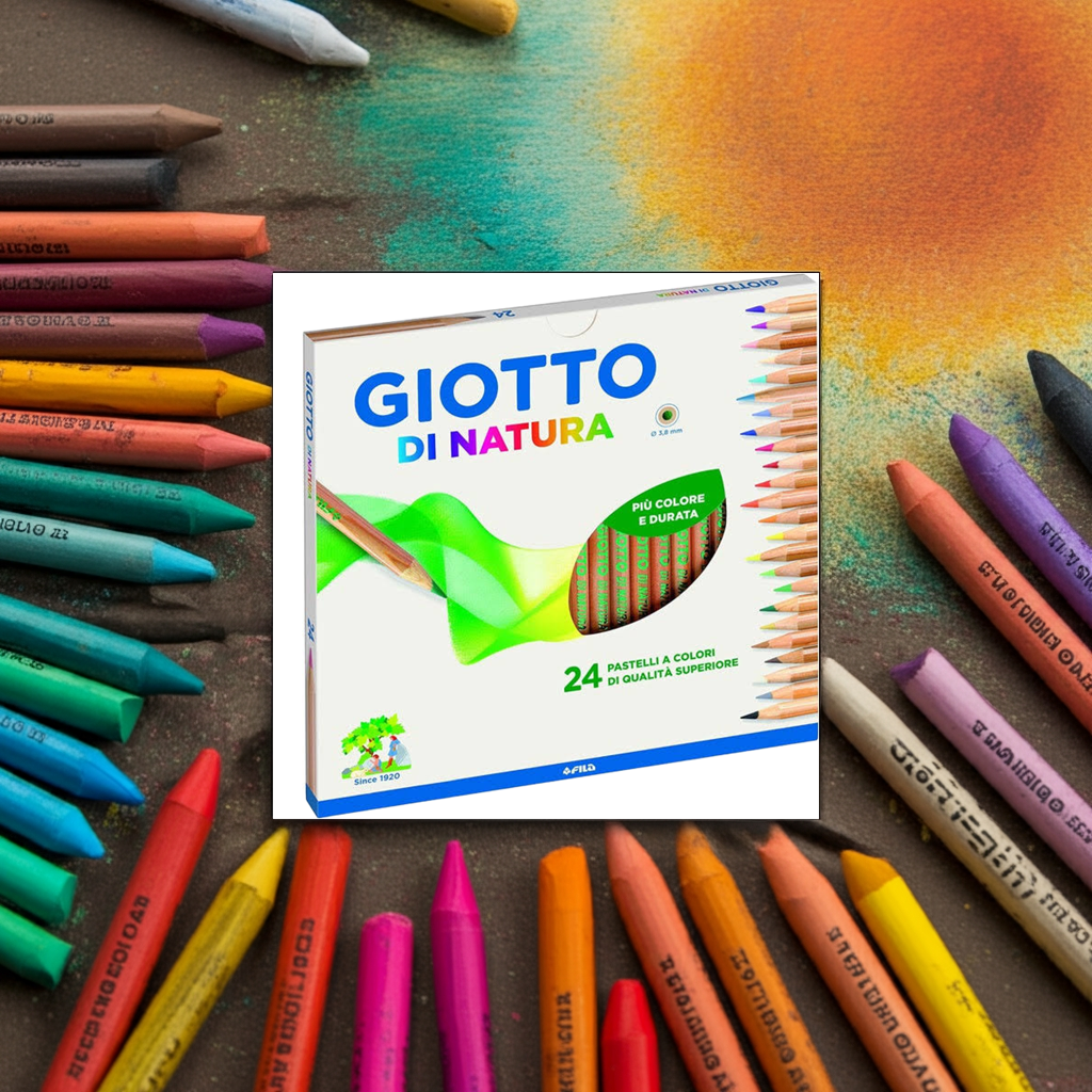Pastello giotto natural scattola 24 colori
