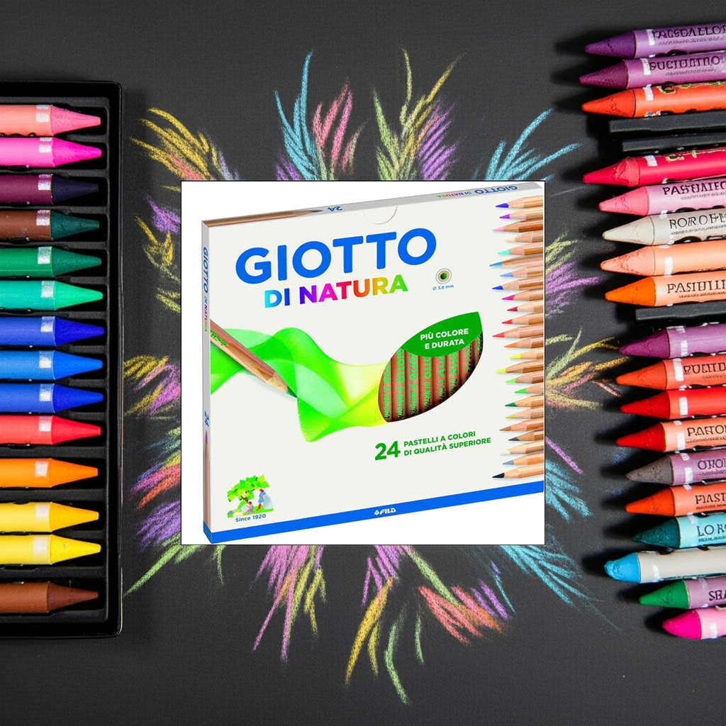 Pastello giotto natural scattola 24 colori