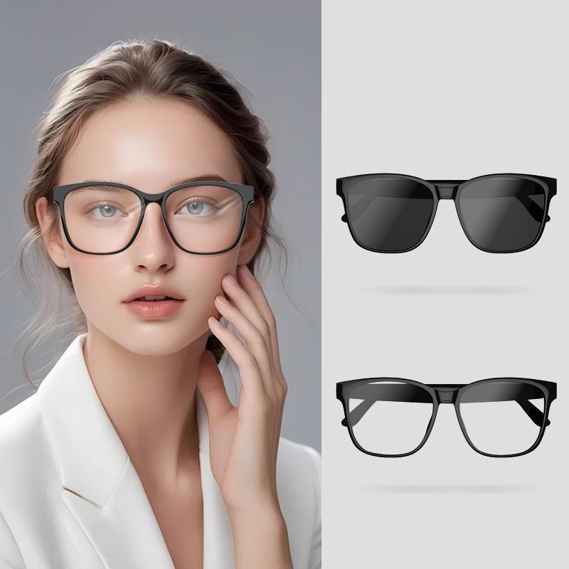 Occhiali Bluetooth intelligenti con lenti polarizzate auto-oscuranti, altoparlanti e microfono integrati, blocco della luce blu