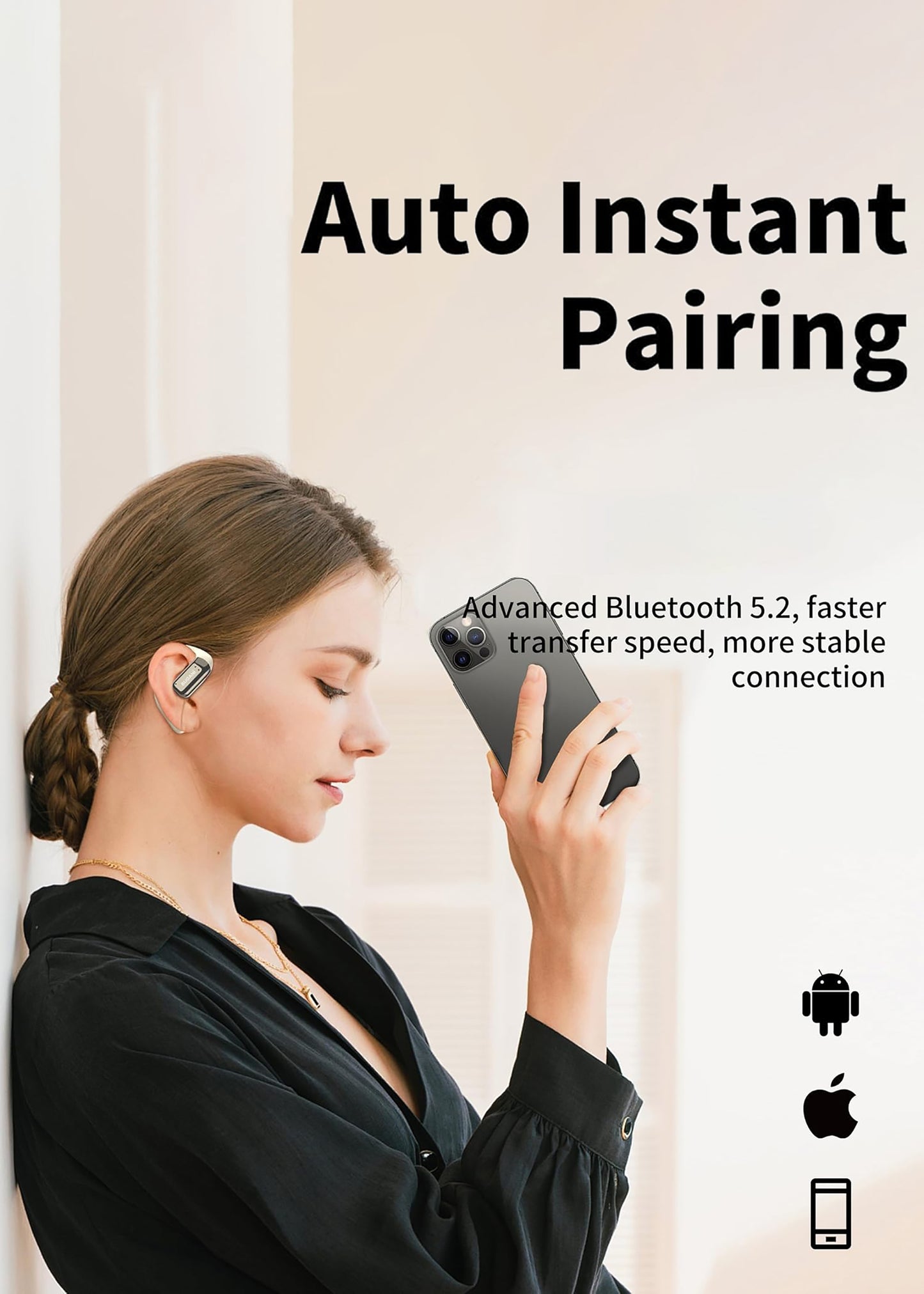 Awei Auricolari Bluetooth True Wireless con Tecnologia di Conduttività Aria