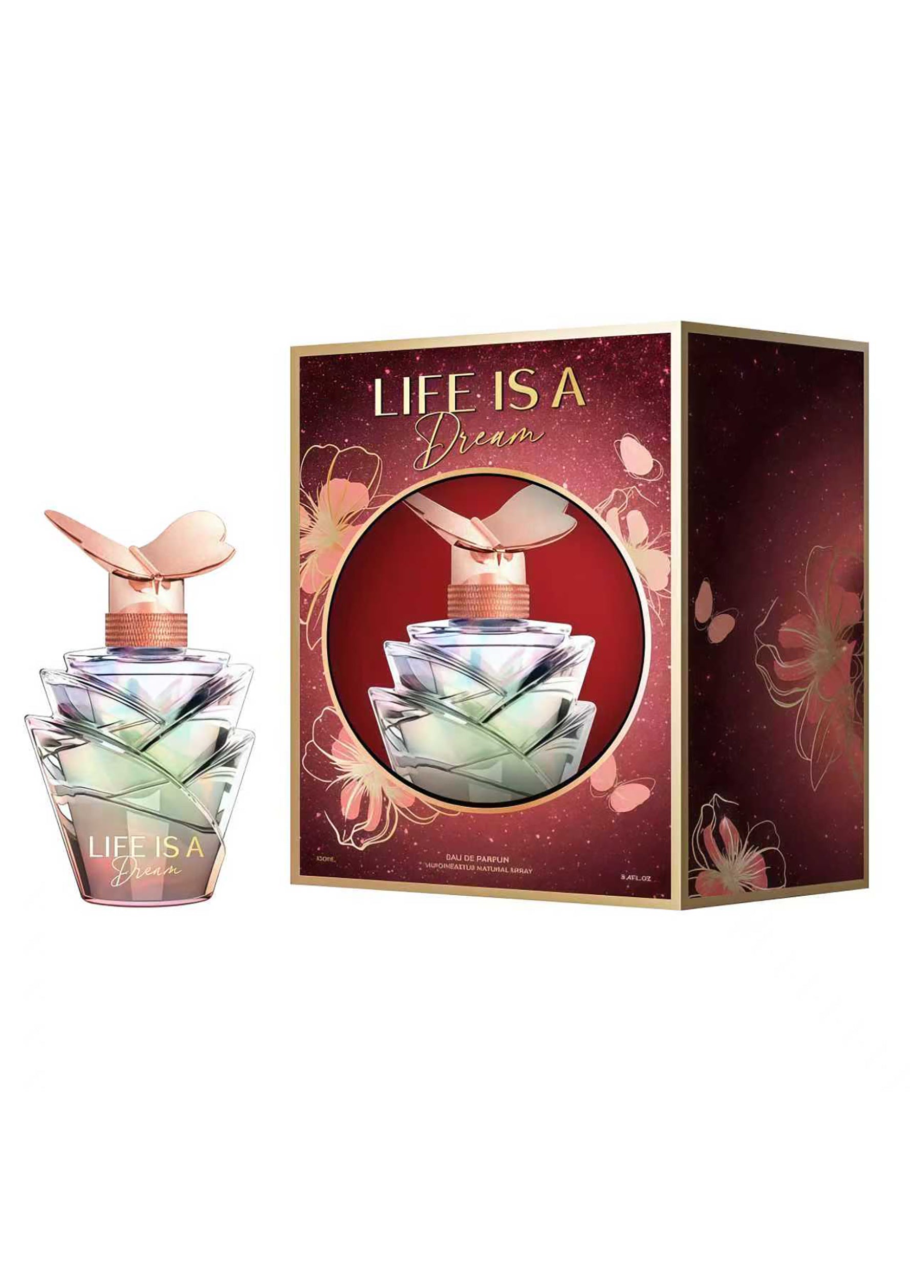 人生如梦天然香水喷雾女士甜美淡香水 3.4 液体盎司特制礼盒装