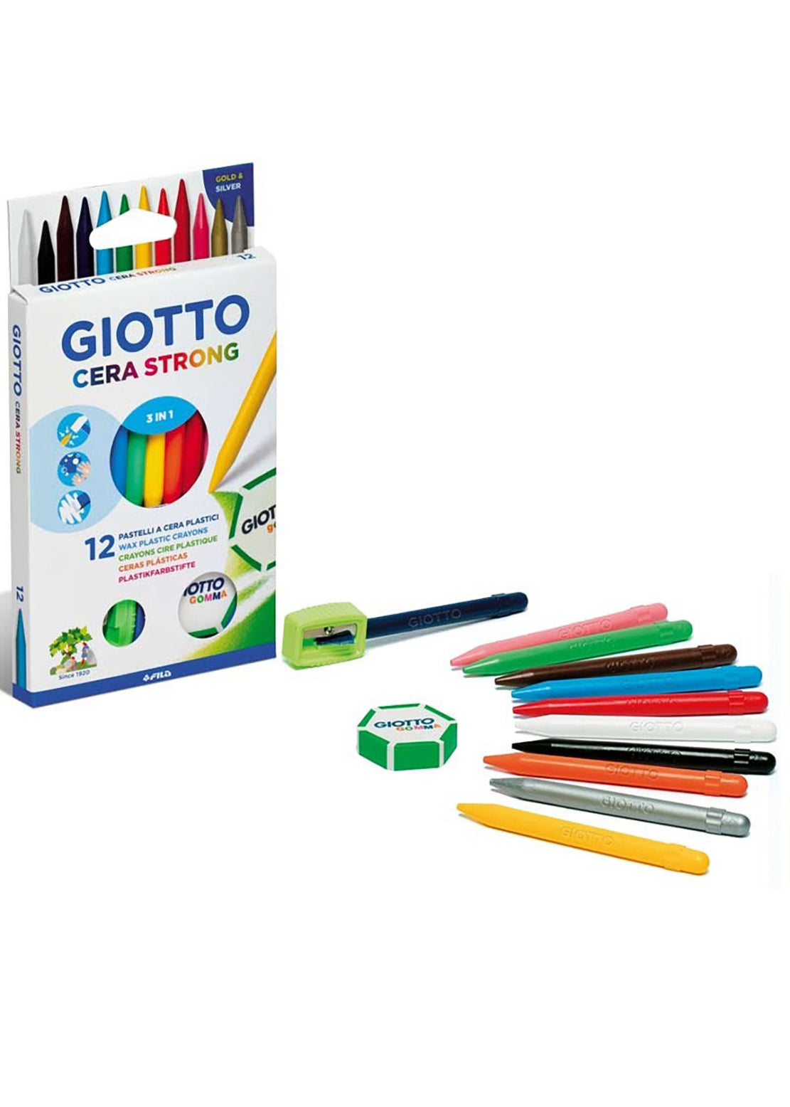 Pastelli a cera Giotto Strong 3 in 1 Giotto