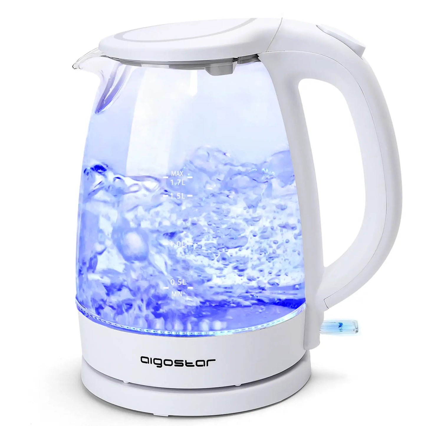 Bollitore elettrico in vetro 1.7 litri con led 2200 W Aigostar