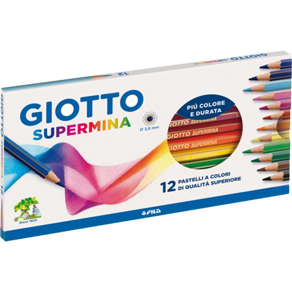 Pastello giotto supermina scattola 12 colori