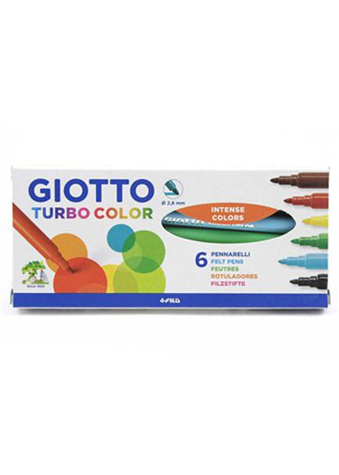 Giotto Turbo 彩色马克笔。一盒 6 种颜色可选。