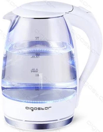 Aigostar 1.7 升玻璃电热水壶,配备 2200 W LED