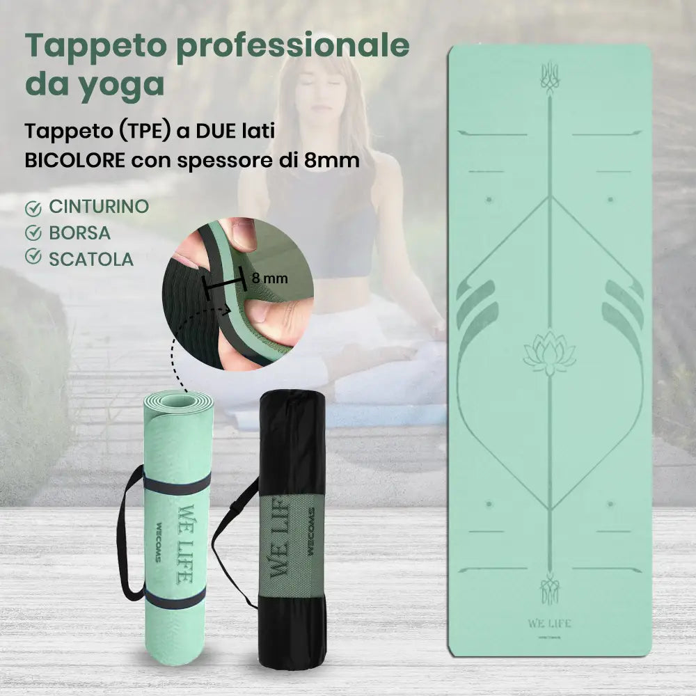 Tappeto joga professionale green SPORT