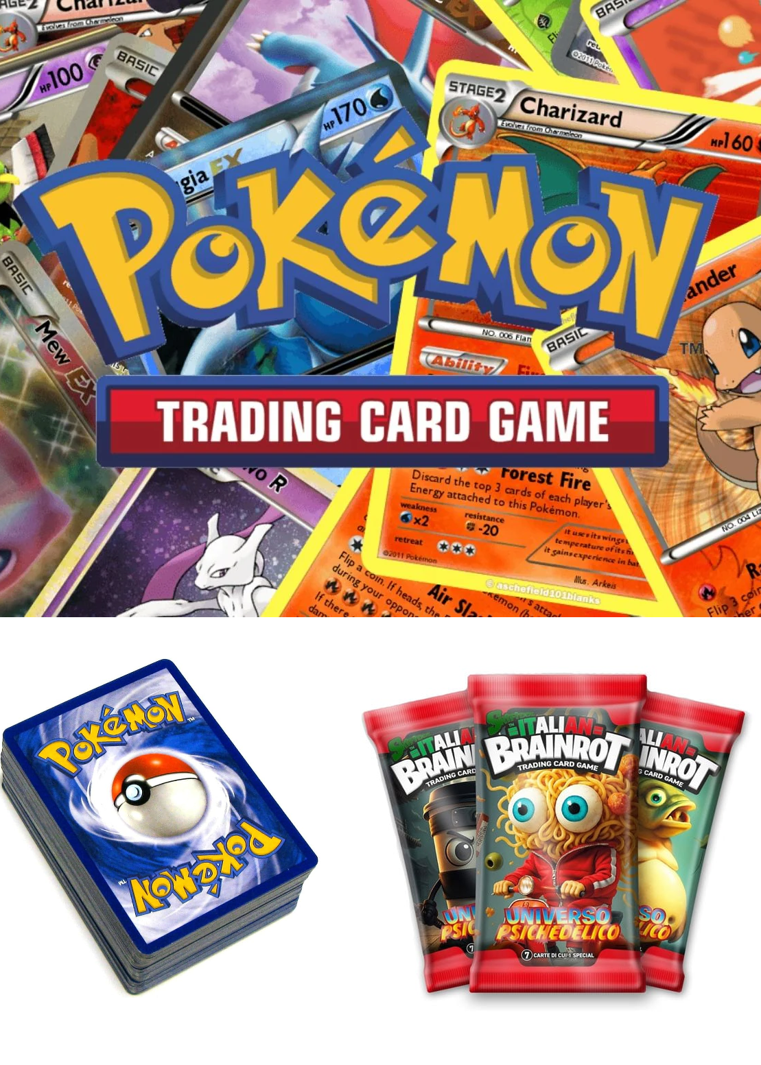 Carte TCG ,Pokemon, One piece , Dragonball ,Italian Brainrot