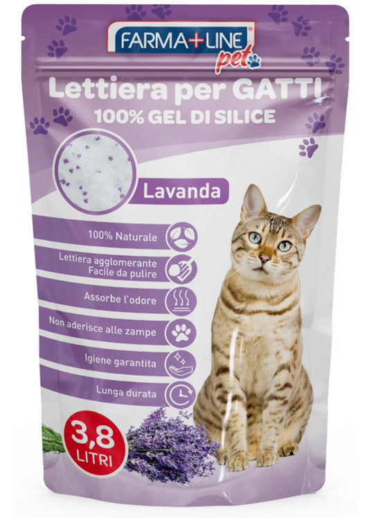 Farmamed pet lettiera per gatti in gel silice lavanda 3,8 LT