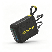Cassa Bluetooth Portatile AWEI KA20 da 10W, Batteria 4500mAh, Luci RGB, Impermeabile con cavi Lightning e Type-C integrati
